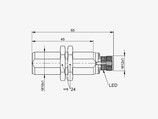 Balluff BES060M M18 8mm Flat Head PNP NO M12 Inductive Sensor with 4 Pin Connector