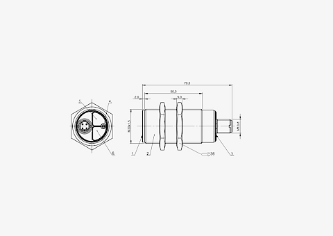 Balluff BCS00NC M30 15mm Düz Kafa PNP NC M12 4 Pin Konnektörlü Kapasitif Sensör
