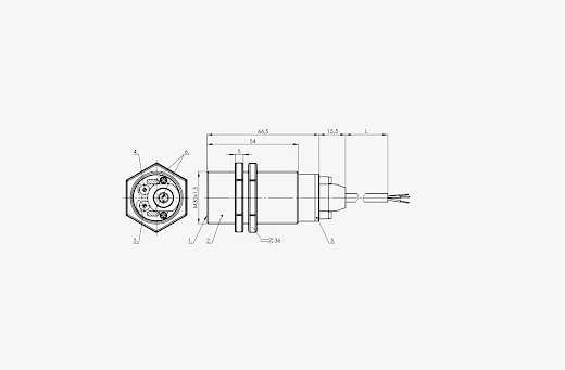 Balluff BCS004K M30 15mm Flat Head PNP NO 2 Meter Wired Capacitive Sensor