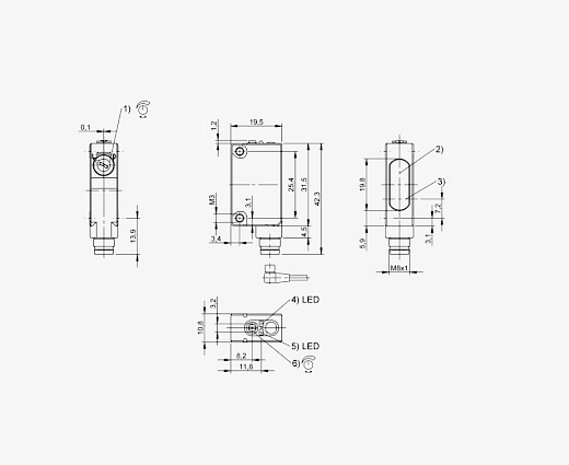 Balluff BOS029H 20..350mm PNP (NO/NC) M8 3 Pin Konnektörlü Cisimden Yansımalı Optik Sensör