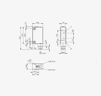 Balluff BOS012E 0...4mm PNP NO M8 Retro-Reflective Optical Sensor with 4-Pin Connector