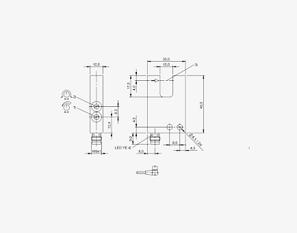 Balluff BGL0001 H:10mm PNP (NO/NC) M8 3 Pin Konnektörlü Optik Çatal Sensör