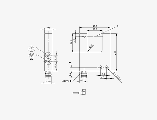 Balluff BGL000R H:20mm PNP (NO/NC) M8 3 Pin Konnektörlü Optik Çatal Sensör
