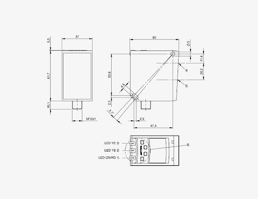 Balluff BOD001W 200..1000MM 2xPNP/NPN Push Pull (NO/NC) 4-20mA Analog Çıkışlı Lazer Mesafe Sensörü