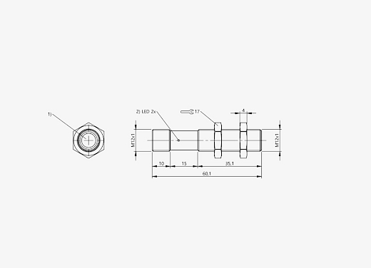 Balluff BUS006A  M12 40..350mm M12 4 Pin Konnektörlü 4-20mA Analog Çıkışlı Ultrasonik Sensör