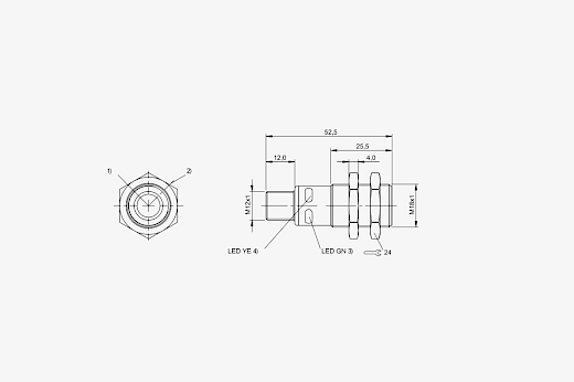 Balluff BUS004T M18 65..600mm M12 5 Pin Konnektörlü 0..10V Analog Çıkışlı Ultrasonik Sensör