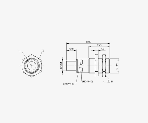 Balluff BUS0052 M18 120..1300mm M12 5 Pin Konnektörlü 0..10V Analog Çıkışlı Ultrasonik Sensör