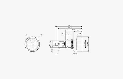 Balluff BUS0041 M30 600..8000mm M12 5 Pin Connector 0..10V/4-20mA Ultrasonic Sensor with Analog Output