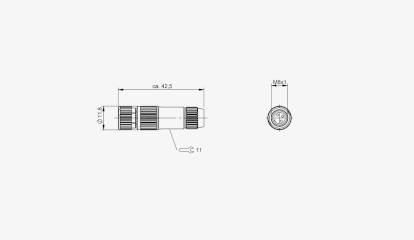 Balluff BCC02HC M8x1 3 Pin Düz Dişi A-Coded Metal Konnektör