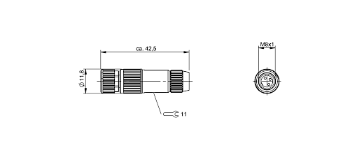 Balluff BCC02HF M8x1 4 Pin Straight Female A-Coded Metal Connector