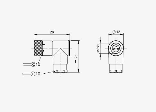 Balluff BCC0F9U M8x1 4 Pin 90° Dişi A-Coded Konnektör