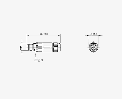 Balluff BCC02HH M8x1 4 Pin Straight Male A-Coded Metal Connector