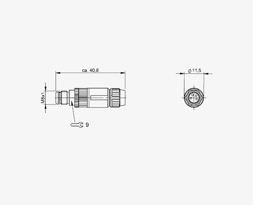 Balluff BCC02HH M8x1 4 Pin Straight Male A-Coded Metal Connector
