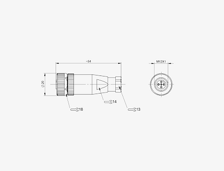 Balluff BCC06ZF M12x1 5 Pin Straight Female A-Coded Connector