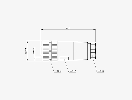 Balluff BCC0A03 M12x1 8 Pin Straight Female A-Coded Connector