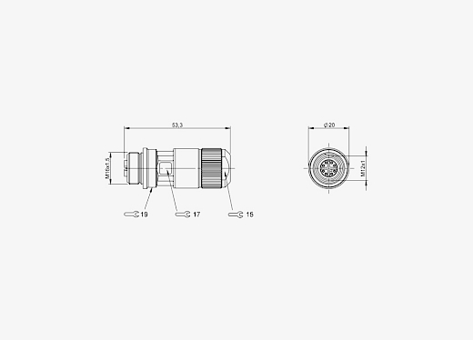 Balluff BCC0LCP M12x1 8 Pin Düz Dişi X-Coded Metal Konnektör