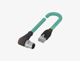 Balluff BCC0EZT M12x1 4 Pin 90° Erkek D-Coded + RJ45 10 Metre PUR Haberleşme Kablosu