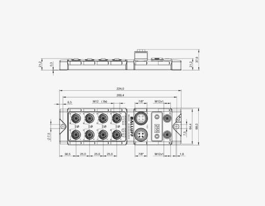 Balluff BNI006A 8 Port Silver Line Metal Gövde Ethernet/IP IO Link Master Modül QMax:9A