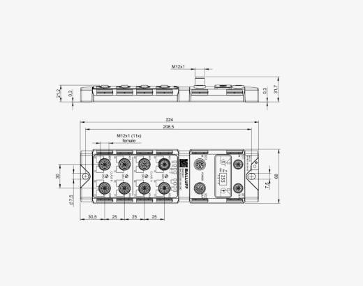 Balluff BNI00K7 8 Port Silver Line Metal Gövde Multi İnterface IO Link Master Modül QMax:16A