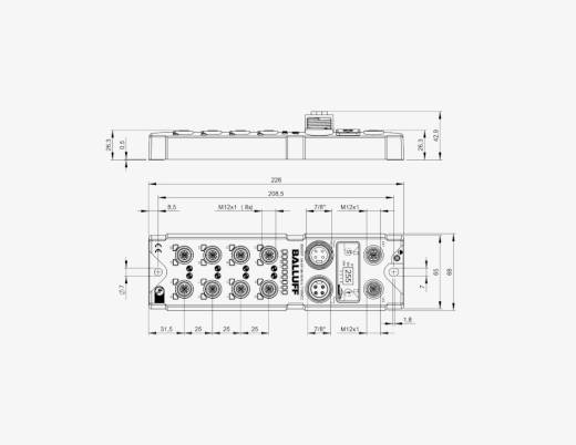 Balluff BNI008M 8 Port Black Line Plastik Gövde Ethernet/IP IO Link Master Modül QMax:9A