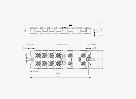 Balluff BNI00EK 8 Port Washdown Line Plastik Gövde Profinet IO Link Master Modül QMax:16A