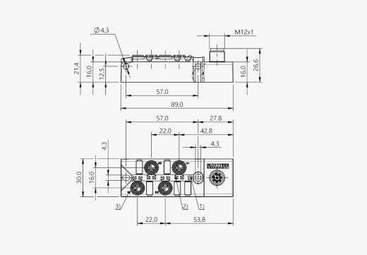 Balluff BPI00A7 4 Port M8x1 3 Pin PNP Pasif Sensör Adası QMax:2A
