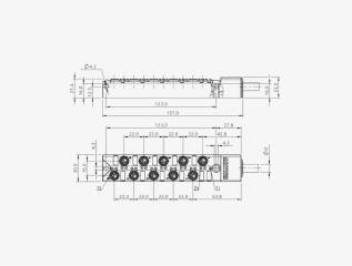 Balluff BPI00E4 10 Port M8x1 3 Pin PNP 10 Metre PUR Kablolu Pasif Sensör Adası QMax:8A