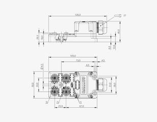 Balluff BPI007L 4 Port M12x1 4 Pin PNP Vidalı Bağlantı Pasif Sensör Adası 1xQMax:8A - 2xQMax:16A