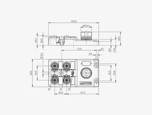 Balluff BPI008N 4 Port M12x1 4 Pin PNP Pasif Sensör Adası QMax:8A