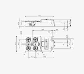 Balluff BPI009U 4 Port M12x1 4 Pin PNP 15 Metre PUR Kablolu Pasif Sensör Adası QMax:8A
