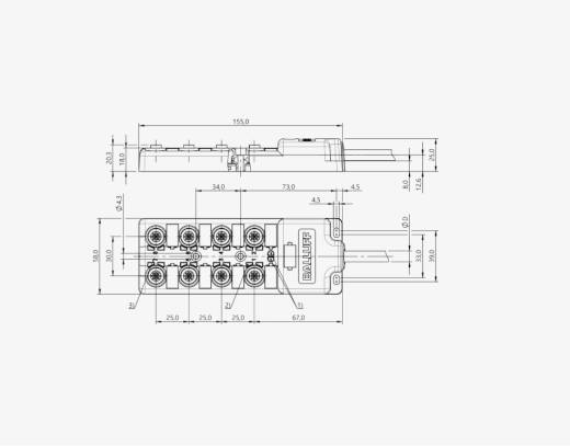 Balluff BPI0090 8 Port M12x1 4 Pin PNP 3 Meter PUR Cable Passive Sensor Island QMax:8A