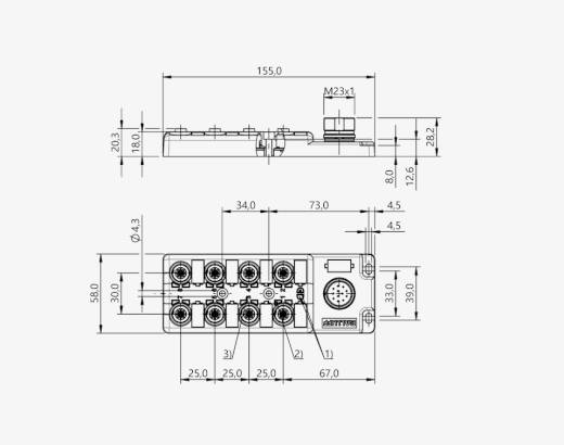 Balluff BPI008P 8 Port M12x1 4 Pin PNP Pasif Sensör Adası QMax:8A