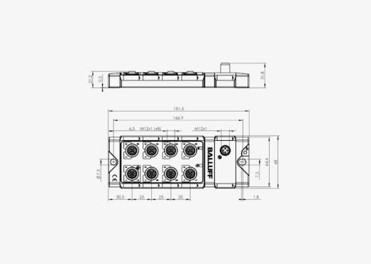 Balluff BNI00CM 8 Port M12x1 Silver Line Metal Housing IO Link Slave Module QMax:4A