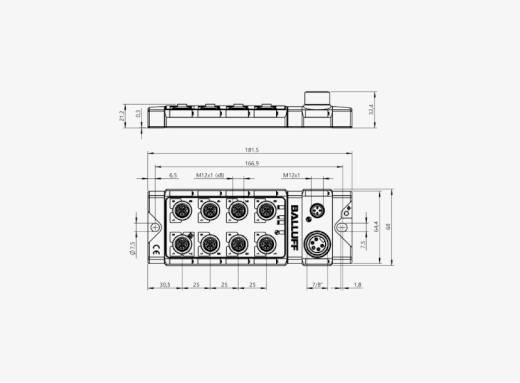 Balluff BNI0046 8 Port M12x1 Silver Line Metal Gövde IO Link Slave Modül QMax:9A
