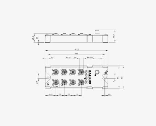 Balluff BNI0090 8 Port M12x1 Black Line Plastic Housing IO Link Slave Module QMax:3.5A