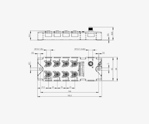 Balluff BNI00F6 8 Port M12x1 Washdown Line Plastik Gövde IO Link IP69K Slave Modül QMax:4A