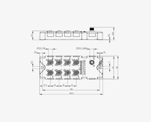 Balluff BNI00FA 8 Port M12x1 Washdown Line Plastik Gövde IO Link 8x Analog Çıkış IP69K Slave Modül QMax:4A