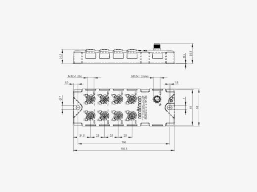 Balluff BNI00F9 8 Port M12x1 Washdown Line Plastic Housing IO Link 4x Analog Output IP69K Slave Module QMax:4A