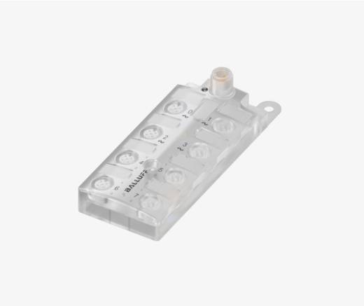 Balluff BNI0007 8 Port M12x1 Black Line Transparent Plastic Housing IO Link 4x Analog (4... 20 mA) Output Slave Module QMax:4A