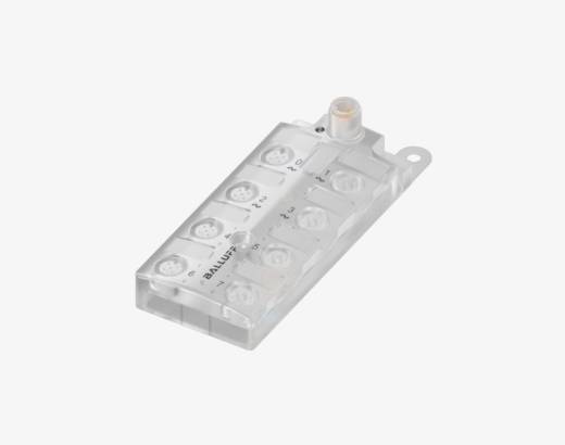 Balluff BNI0008 8 Port M12x1 Black Line Clear Plastic Housing IO Link 4x Analog (0... 10 V) Output Slave Module QMax:4A