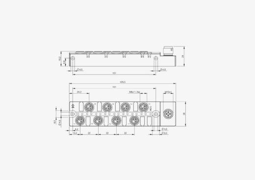 Balluff BNI001Y 8 Port M8x1 3 Pin Black Line Plastic Housing IO Link Output Slave Module QMax:4A