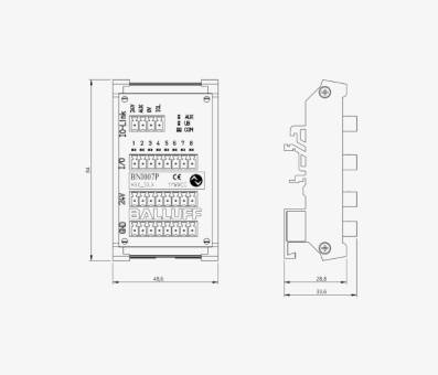 Balluff BNI007P Black Line Plastik Gövde 8x4 Pin PNP Vidasız Klemens Geçme IO Link Çıkış Slave Modül QMax:1.6A