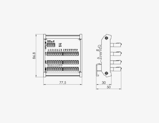 Balluff BNI00KZ Black Line Plastic Housing 16x4 Pin PNP Spring Terminal Block Snap IO Link Output Slave Module QMax:4A
