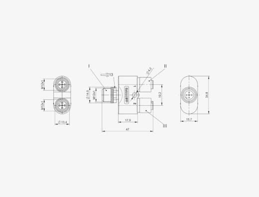 Balluff BCC0AEZ M12x1 5 Pin Erkek + 2x M12x1 5 Pin Dişi A-Coded T-Konnektör