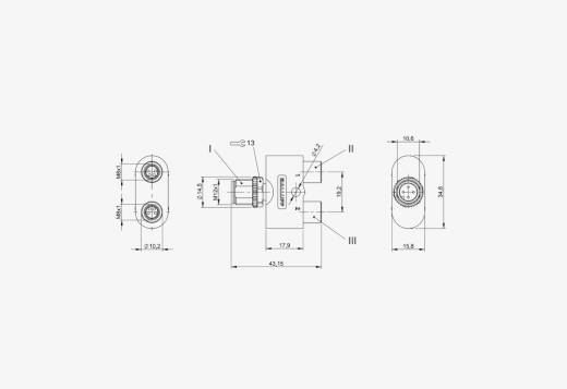 Balluff BCC0MW8 M12x1 4 Pin Erkek + 2x M8x1 4 Pin Dişi A-Coded T-Konnektör