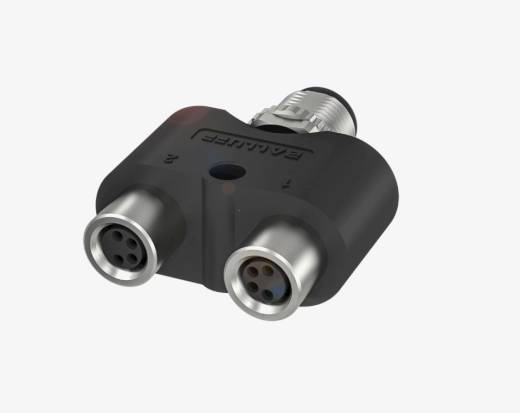 Balluff BCC0MW8 M12x1 4 Pin Erkek + 2x M8x1 4 Pin Dişi A-Coded T-Konnektör
